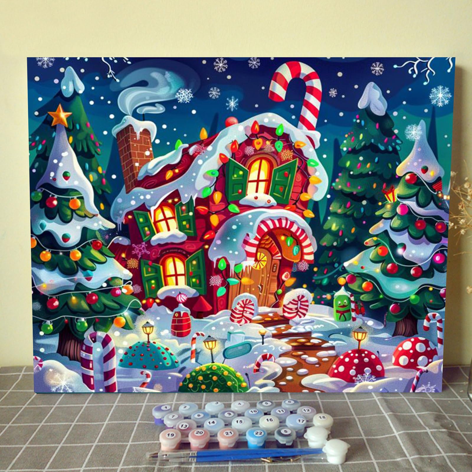Kit Paint By Numbers Tucocoo Christmas Candy House 40x50cm