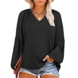 Blusas Femininas Plus Size Eytino Summer Com Decote Em V E Manga Comprida