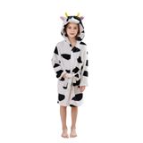Roupão De Banho Cuteon Cow Design Para Crianças Tamanho 9-11t Em Flanela