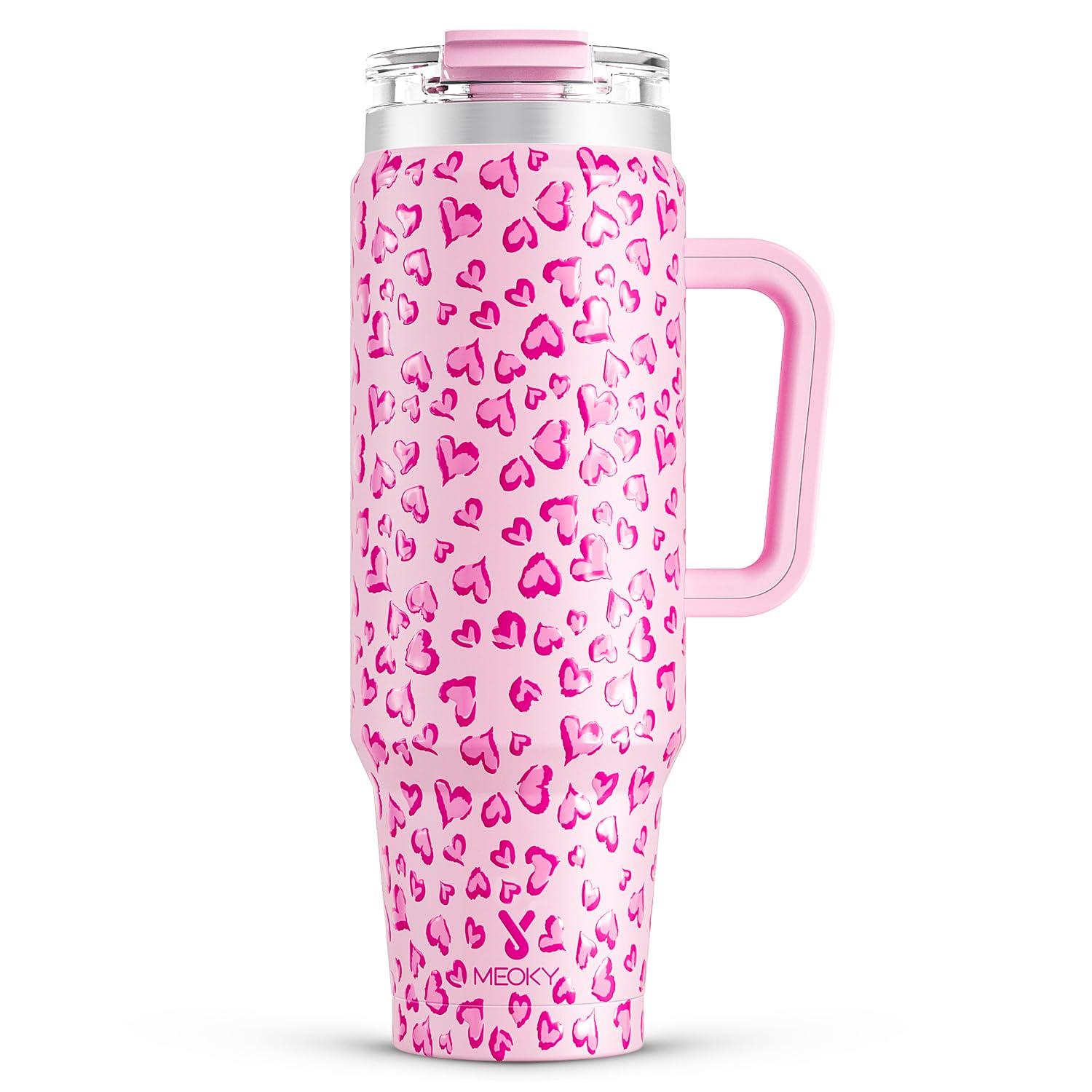 Copo Meoky 1183ml Com Alça E Palha De Aço Inoxidável