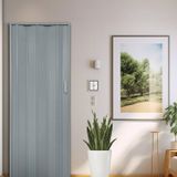Kit Com 2 Portas Sanfonadas De Pvc 210x135cm Bariri Cinza