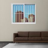 Janela Vitrô De Alumínio 2 Folhas 100 X 120cm Linha 25 Com Grade Esquadrias Bergamo Branco