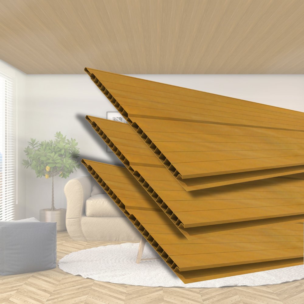 Forro De Pvc 8mm X 20cm X 3m Com 6m² Por Caixa Permatti - Caixa Com 6m2 - Cerejeira