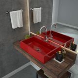 Kit 3 Cubas Para Banheiro Rt55w Retangular Florenza Compace Vermelho