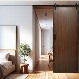 Porta De Madeira Celeiro Sobrepor 215x90cm Melamínica Mdf Ultra Mgm Ipê