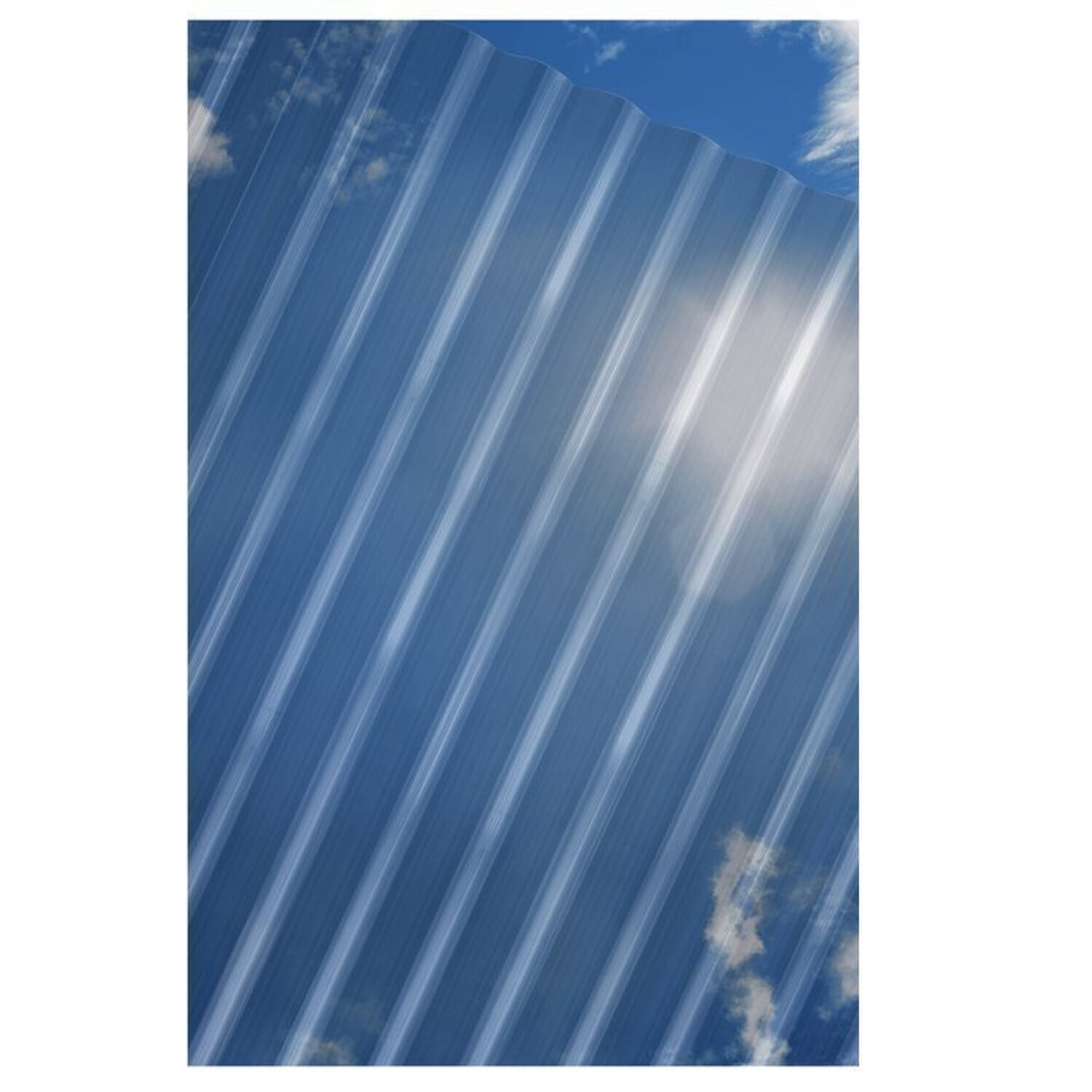 Kit Com 5 Telhas Policarbonato 244x50cm Onda Baixa Cristal Transparente