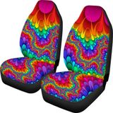 Capas De Assento De Carro Toaddmos Rainbow Hippie Tie Dye Front