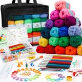 Kit De Crochê Inscraft 103 Unidades Com Ganchos, Conjunto De Fios De 1650 Jardas