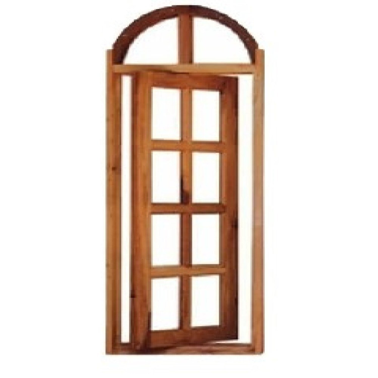 Vitrô Capelinha Pivotante De Madeira Imbuia Em Arco 45 X 1,40 Rodam Natural