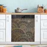 Tampa Magnética Para Lava-louças Jiponi Mandala Ethnic Boho Gold