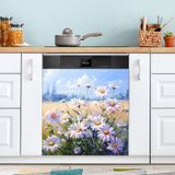 Tampa Magnética Para Máquina De Lavar Louça Jiponi Daisy Flower 58x66cm Pvc+pet