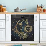 Tampa Magnética Para Máquina De Lavar Louça Jiponi Ethnic Moon Sun Star 58x66cm