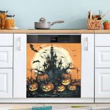 Tampa Magnética Para Máquina De Lavar Louça Jiponi Halloween Pumpkin Bat 60x66cm