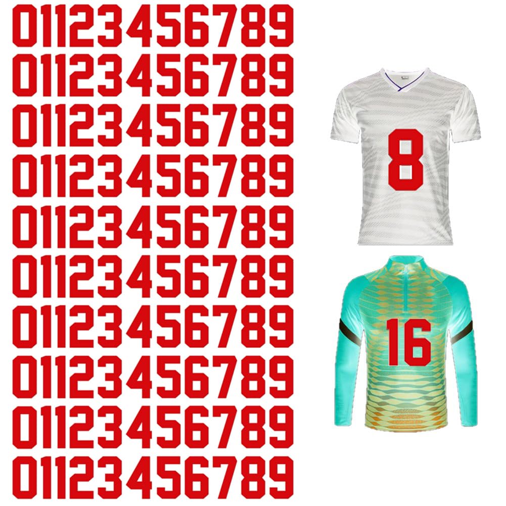 Iron On Numbers Ukontagood 110 Unidades, 20 Cm, Transferência De Calor, Vermelho