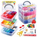 Conjunto De Fio Dental Bordado Inscraft, Pacote 403 Com 250 Cores +153 Unidades