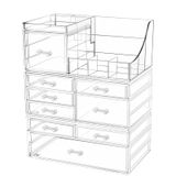Organizador De Armazenamento De Cosméticos Para Mesa De Maquiagem Cq Acrílico Com 9 Gavetas