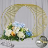 Peça Central De Mesa Floral Hoop Yallove Em Metal Dourado De 14 Polegadas