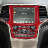 Tampa De Navegação Gps Do Painel Com Acabamento Em Fibra De Carbono Vermelha Para Grand Cherokee 2014-2018