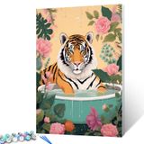 Kit De Pintura Por Números Tucocoo Jungle Animal Tiger 40x50cm