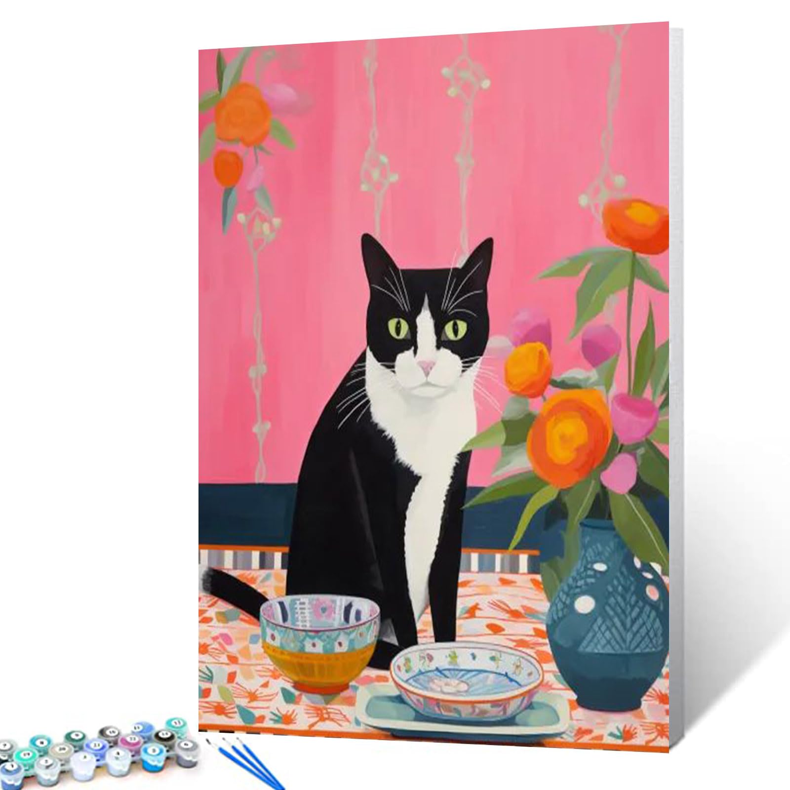 Kit Paint By Numbers Tucocoo Cute Black And White Cat