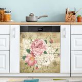 Tampa Magnética Para Lava-louças Bolaz Vintage Shabby Chic Pink Rose