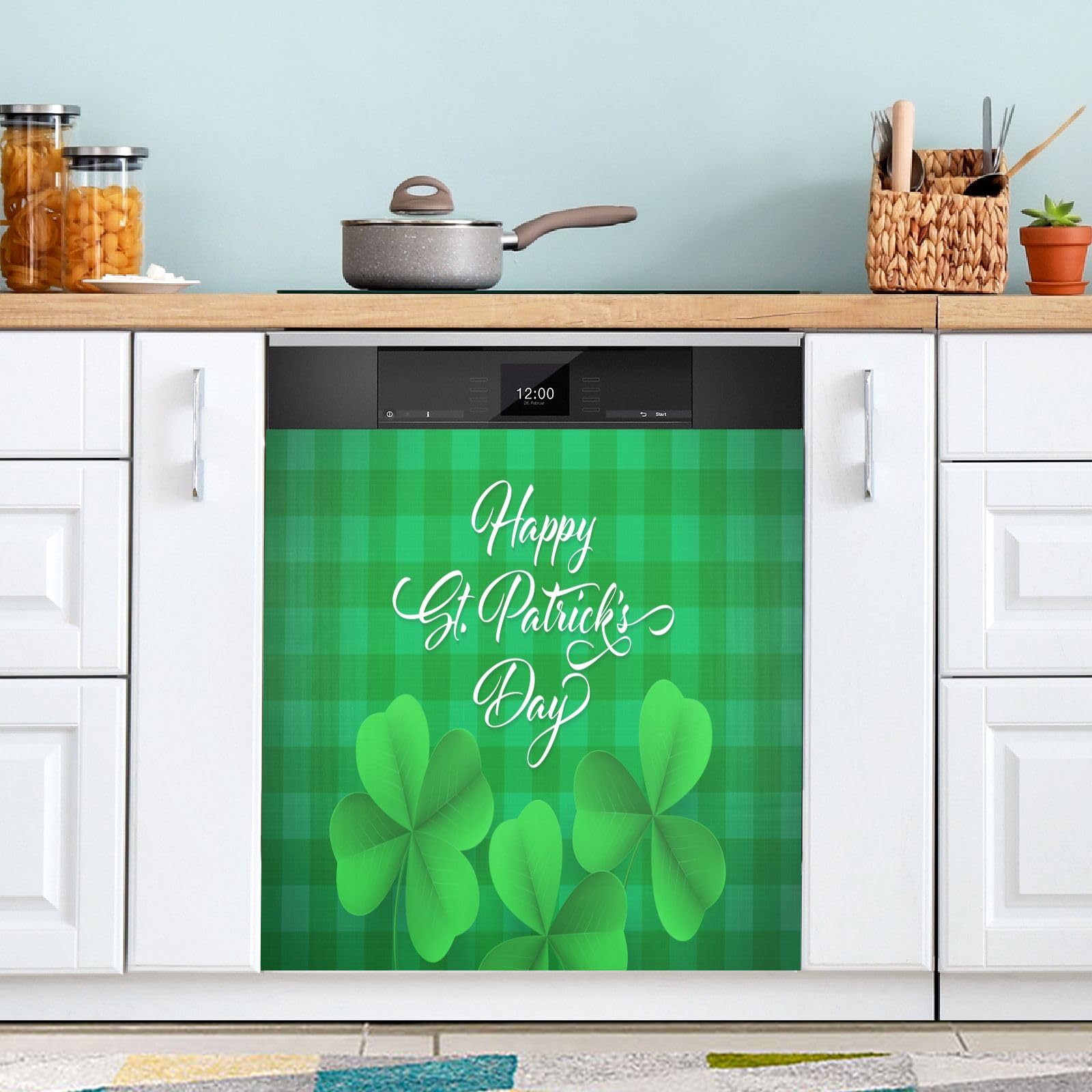 Tampa Magnética Para Lava-louças Bolaz Shamrocks Lattic Background