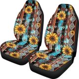 Capas De Assento De Carro Instantarts Aztec Mandala Sunflower 2 Peças
