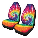 Capas De Assento De Carro Toaddmos Coloridas Com Estampa Tie-dye Frontal