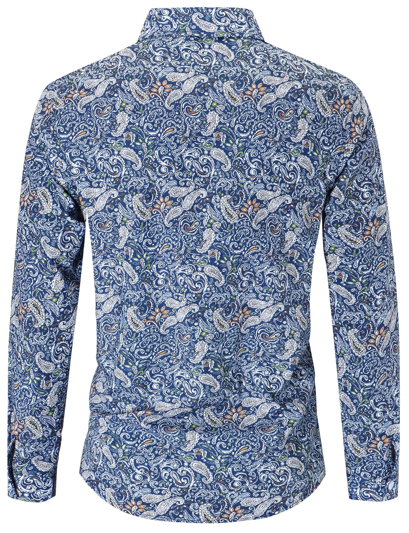 QZH.DUAO Men's 70s Disco Linen Shirt - Paisley Floral Vintage, Long Or Short Sleeve, Size Large - View #8