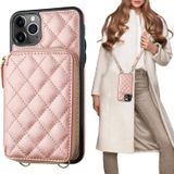 Capa Tipo Carteira Crossbody Bocasal Para Iphone 11 Pro Max Em Ouro Rosa