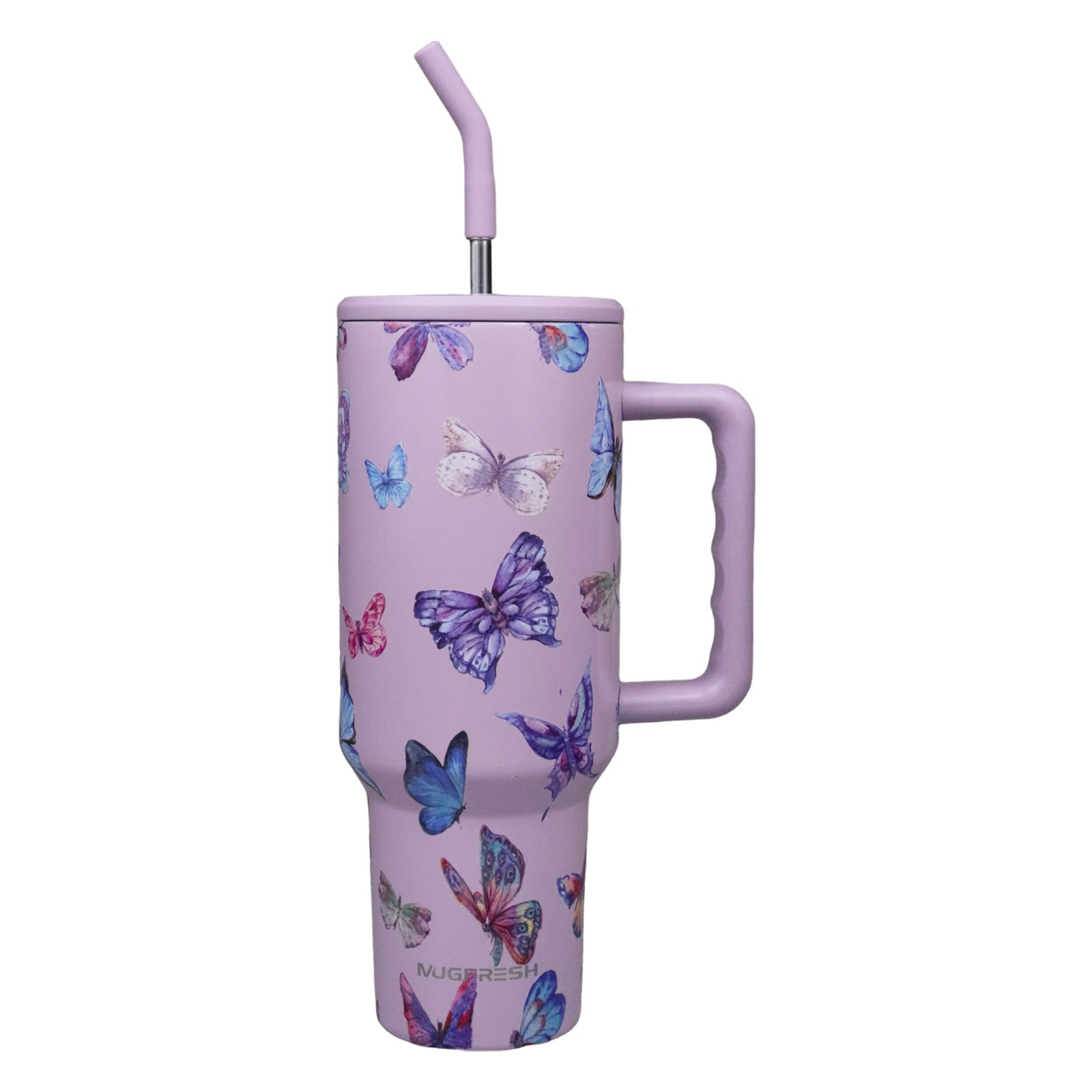 Caneca De Copo Fresh Butterfly 1,2 L Com Alça E Palha De Aço Inoxidável