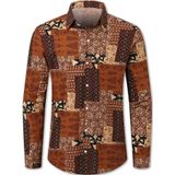 Camisa Masculina Qzh.duao Casual Floral De Manga Comprida Com Botões