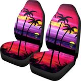 Capas De Assento De Carro Toaddmos Hawaiian Sunset Beach Print 2 Unidades