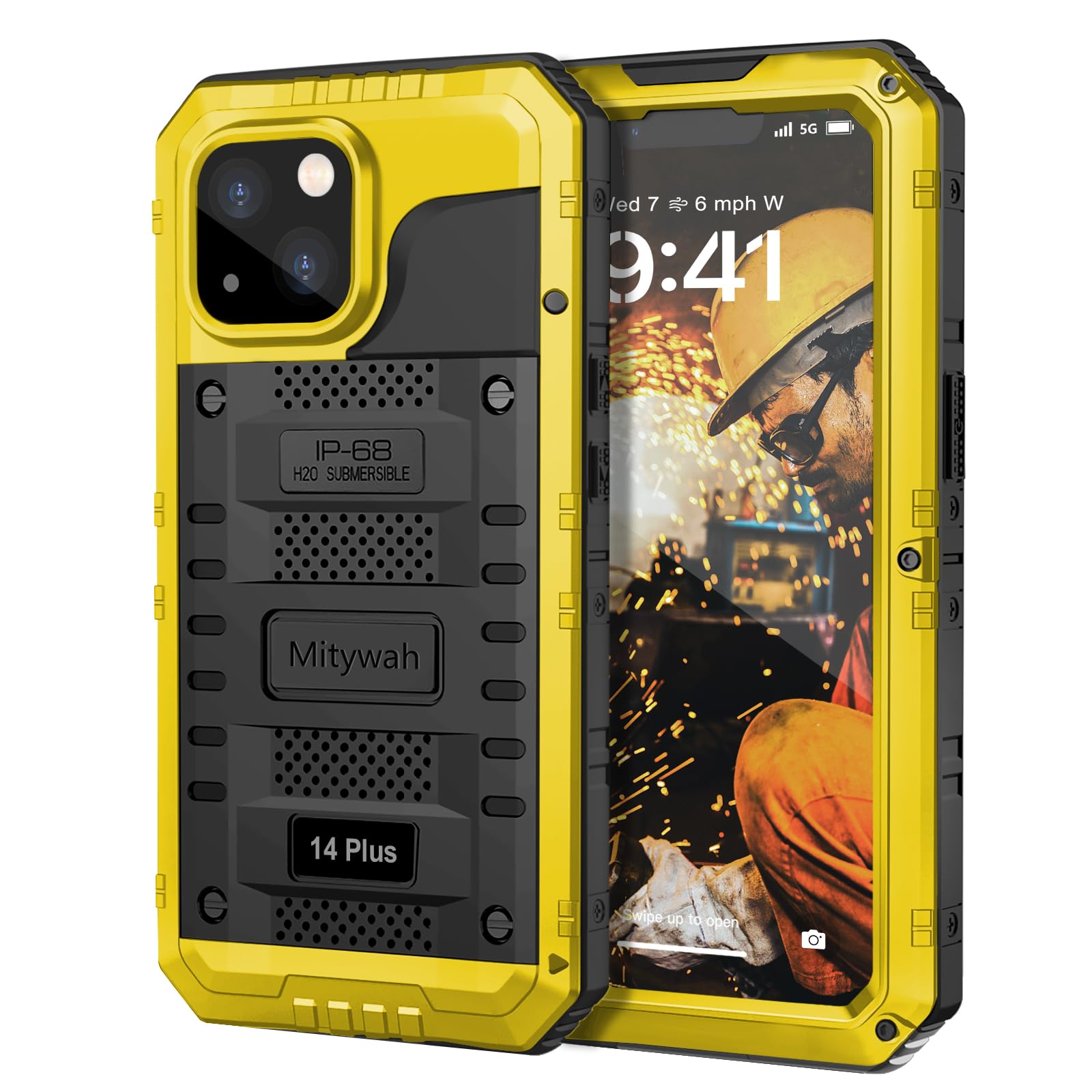 Capa Impermeável Mitywah Para Iphone 14 Plus 6,7" Amarela