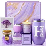 Cesta De Presentes De Spa Maddify Initial Lavender Com Personalização