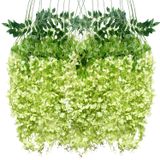 Flores Artificiais Penduradas Para Glicínias Wonice Green (pacote Com 24)