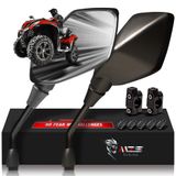 Espelhos Atv Mzs Hawk-eye Convexos Pretos Para Motocicleta Universal
