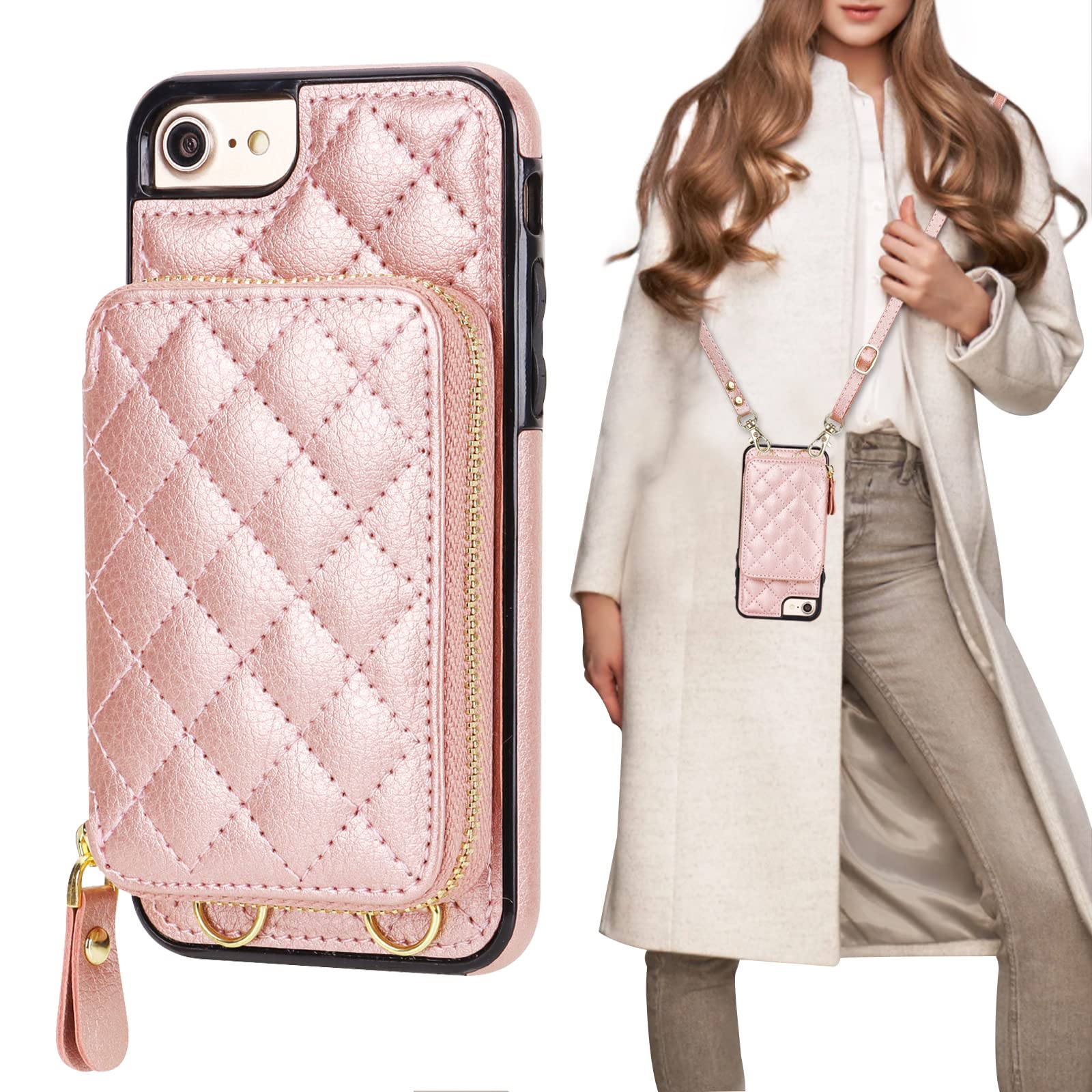 Capa Tipo Carteira Crossbody Bocasal Para Iphone Se 2022/se 2020/8/7