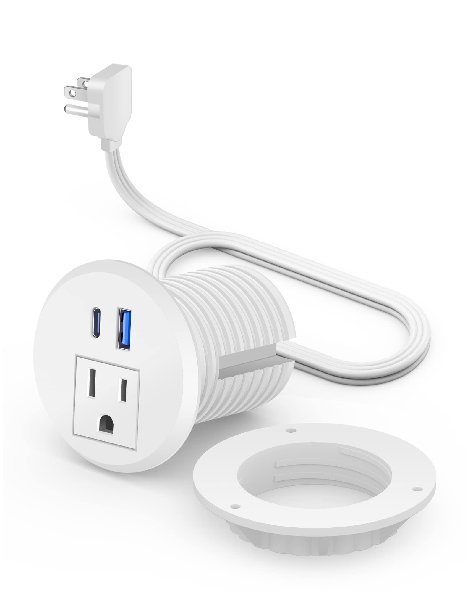 Desk Power Grommet Jgstkcity De 2 Polegadas Com Cabo Pd 20w Usb-c De 6 Pés