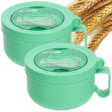 Taça De Ramen Para Micro-ondas Ronanemon 850 Ml, Conjunto De 2 Com Tampa E Alça