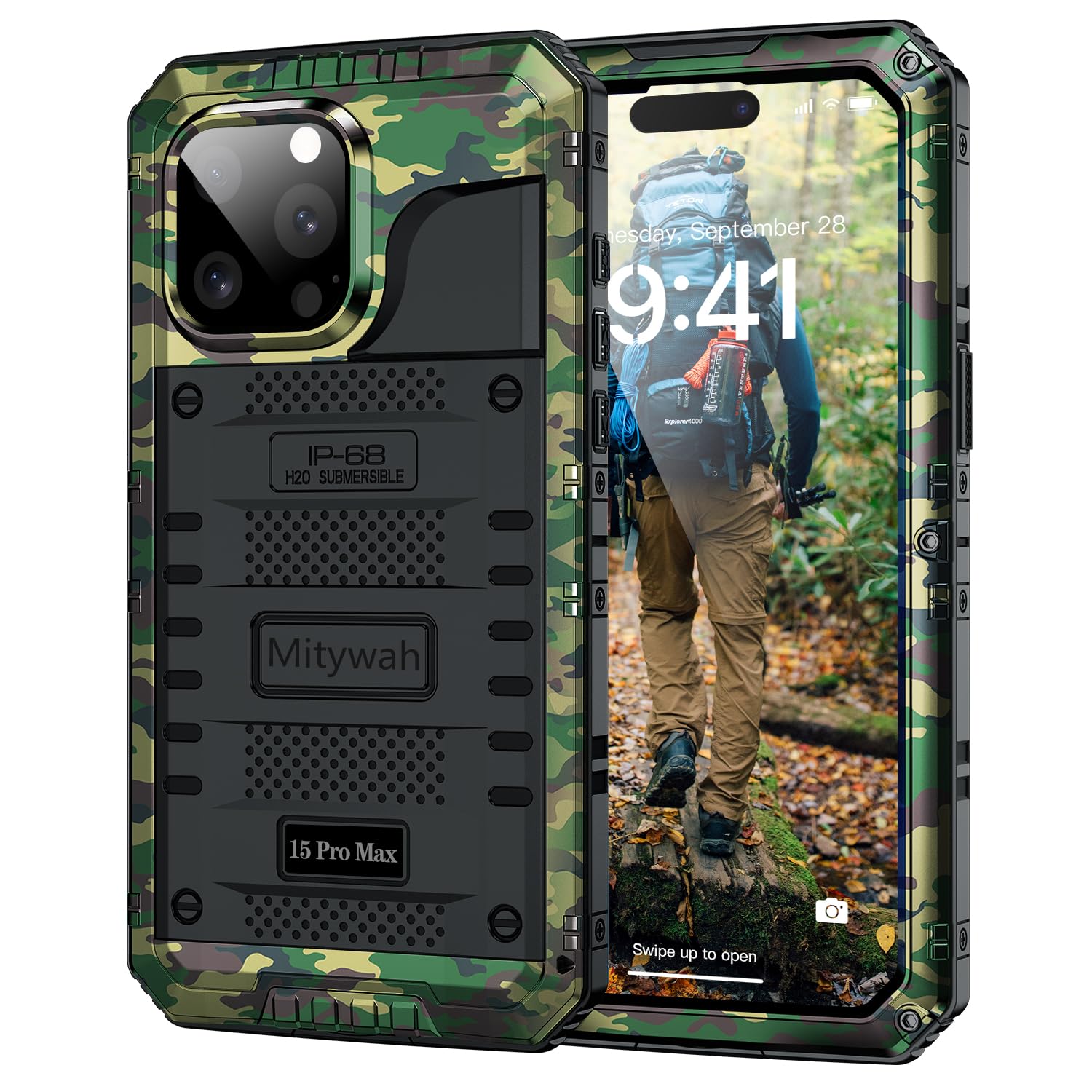 Capa Impermeável Mitywah Para Iphone 15 Pro Max Com Proteção De Tela