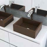 Cuba Para Banheiro Sem Apoio Para Torneira Rubi Newstone Venturi Marrom Fosco