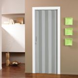Porta Sanfonada De Pvc 210x60cm Pronta Bcf Cinza