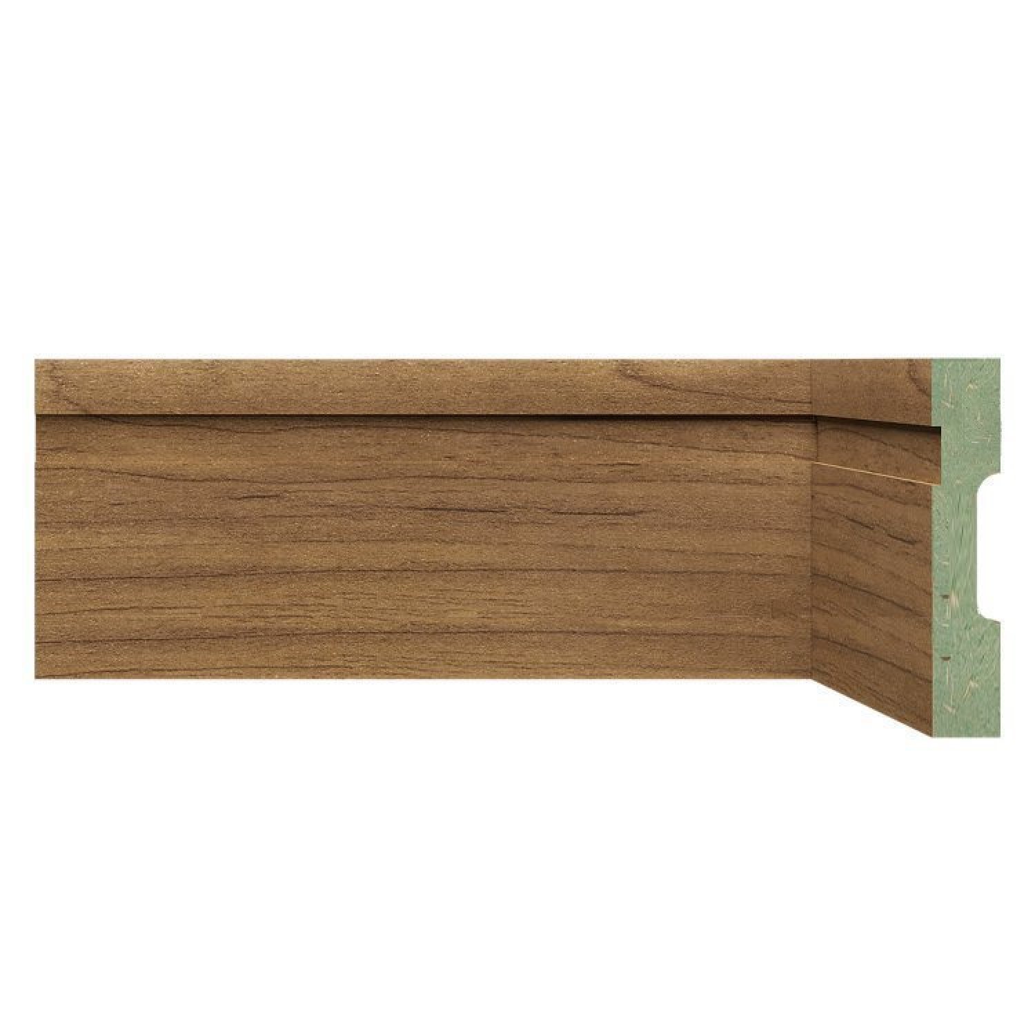 Kit Rodapé De Mdf 10cm X 15mm X 2,40m 40 Barras Com Friso Resistente A Umidade 1002 Moldufama Imbuia