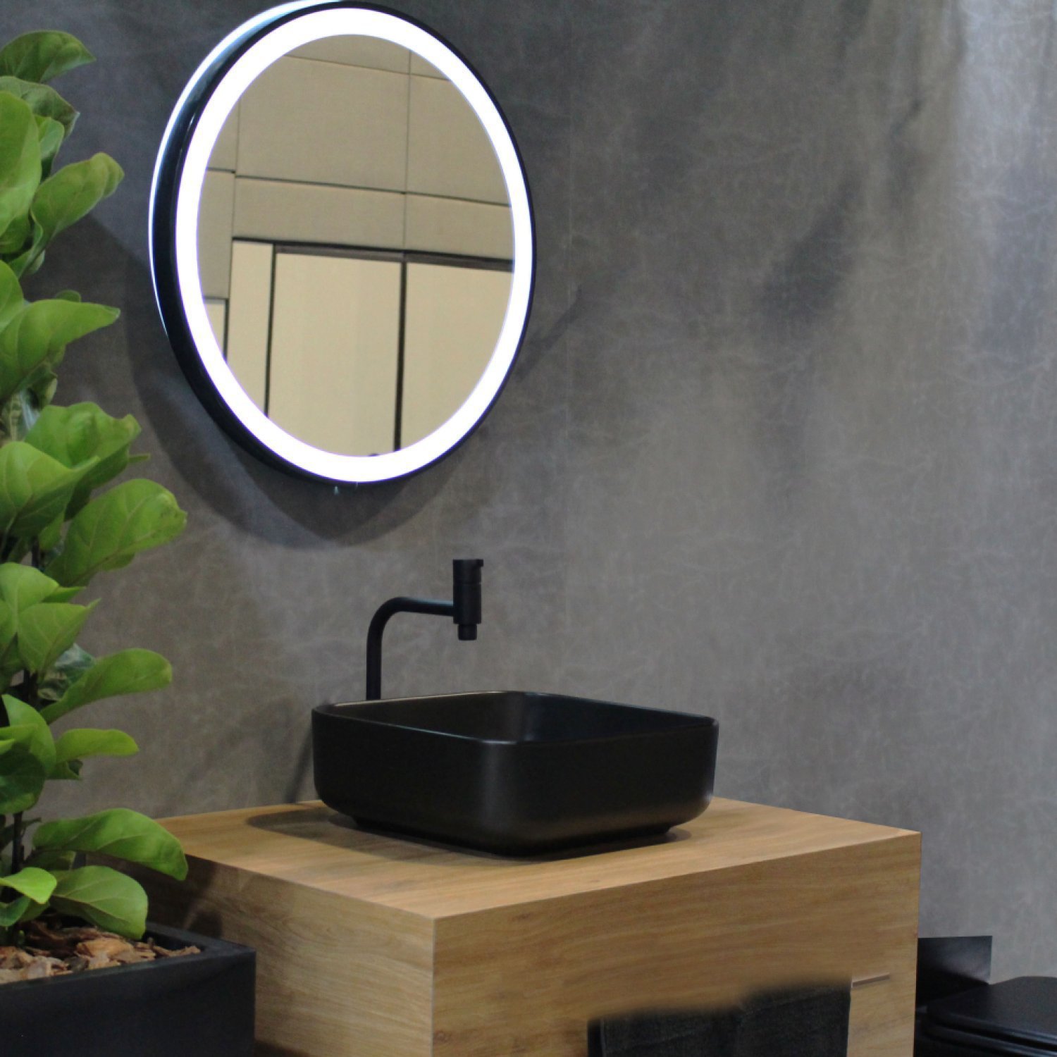 Cuba De Apoio Sottile Quadrada Japi Preto Fosco