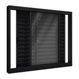 Janela De Alumínio Veneziana De Correr Lateral 3 Folhas Móveis 100x120cm Riobras