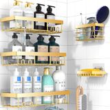 Organizador Shower Caddy Moforoco, Pacote Com 5 Unidades, Em Aço Inoxidável