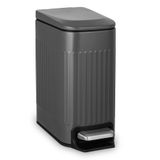 Lata De Lixo Trashaid Small 6l Em Aço Inoxidável Cinza Com Pedal