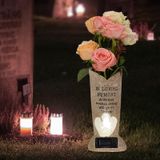 Vaso De Flores De Cemitério Huyieno Solar Memorial Com Estátua De Anjo De Led