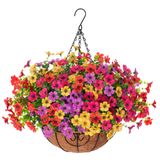 Cesta De Flores Suspensas Artificiais Florisso Daisy Resistente A Uv